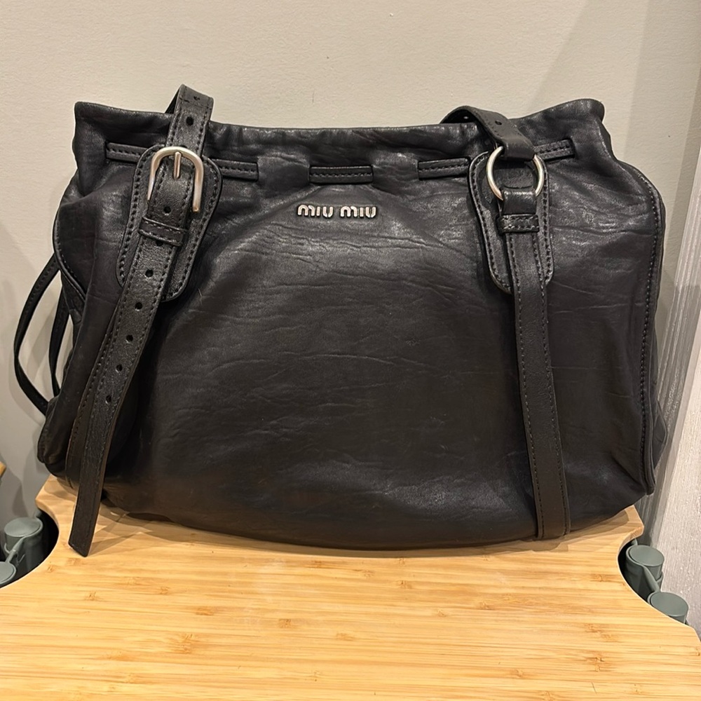 Miu miu black leather bag